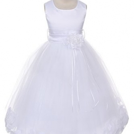 21 Colors Satin Bodice Communion Flower Girl Pageant Petal Dress: Infant-14