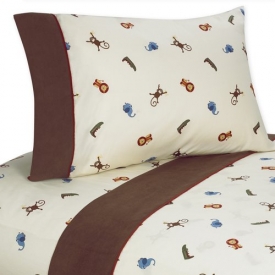 3 pc Twin Sheet Set for Jungle Time Bedding Collection by Sweet Jojo Designs